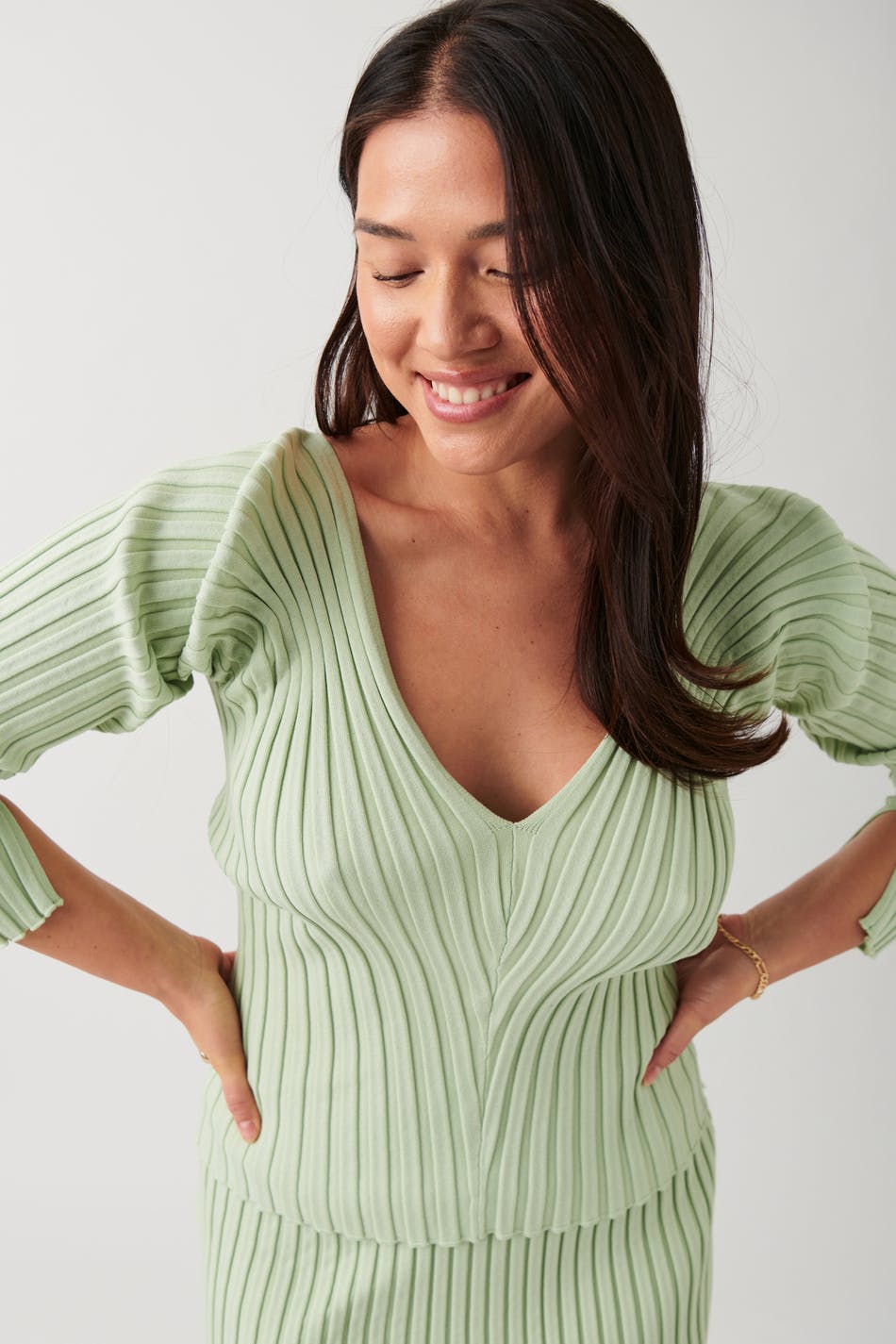 Läs mer om Gina Tricot - Knitted top - toppar - Green - XL - Female