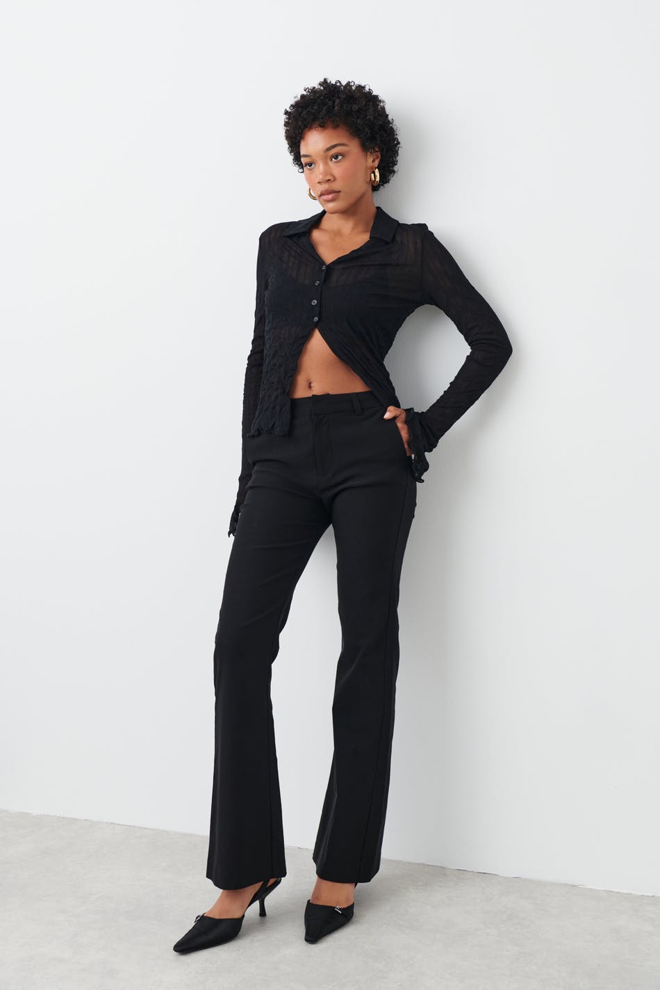 Y2k bootcut trousers - Black - Women - Gina Tricot