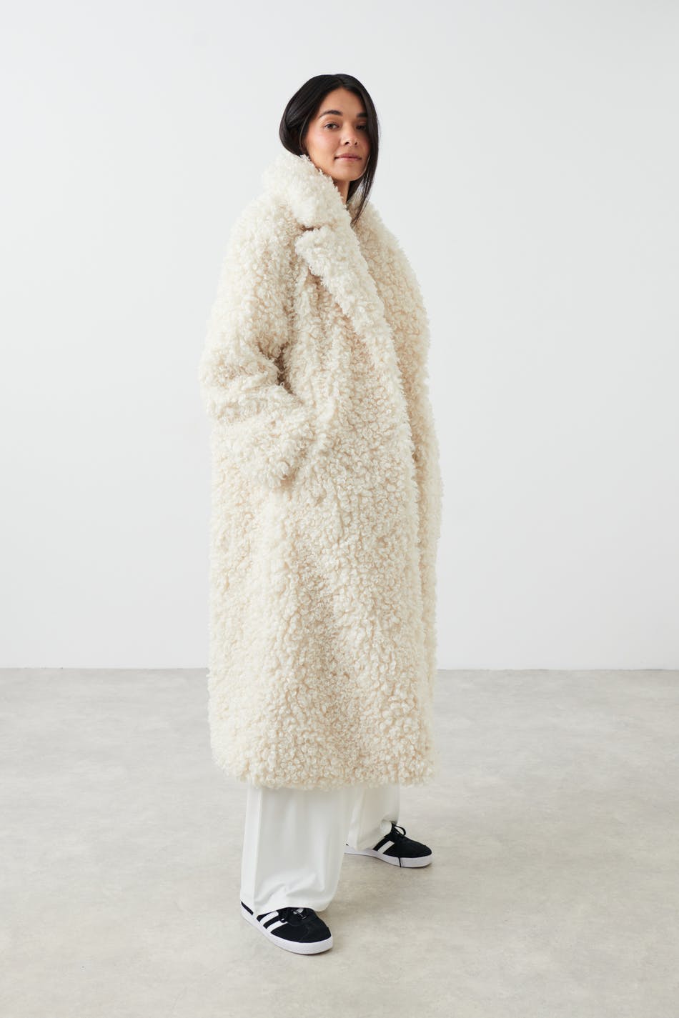 Gina Tricot - Faux fur long coat - fuskpälsjackor - White - XL/XXL - Female