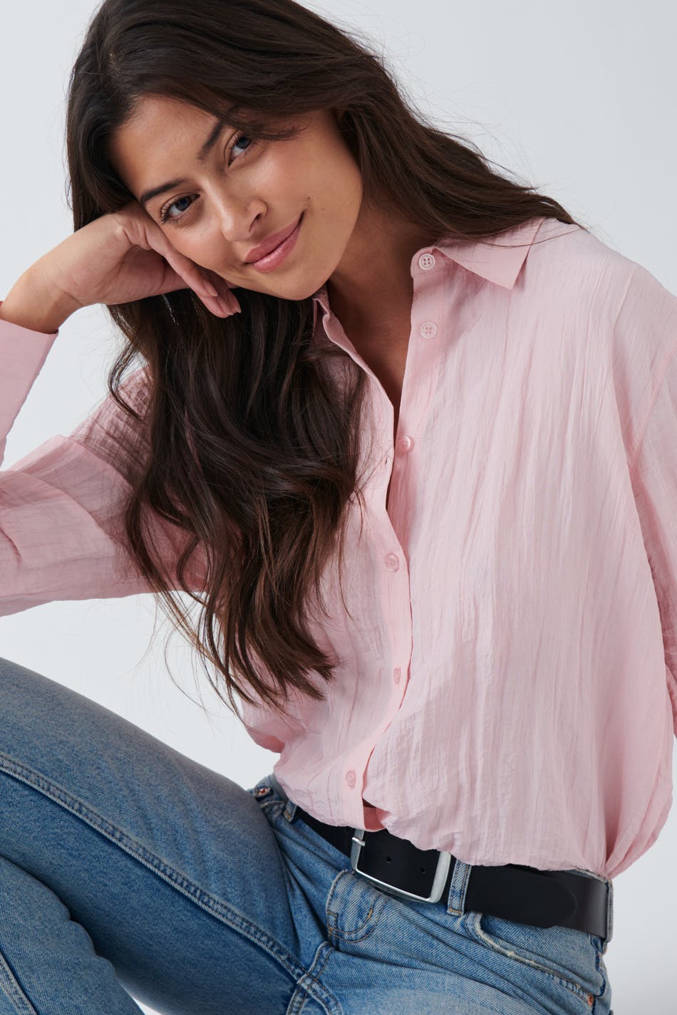  Gina Tricot- Crinkled shirt - Hemden- Pink - S- Female