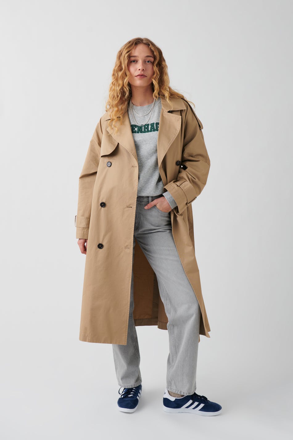 Gina Tricot - Maxi trench coat - trenchcoats - Beige - M - Female