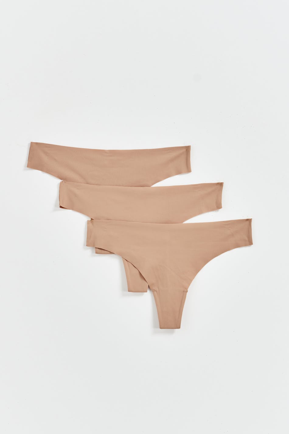 Gina Tricot - 3-pack invisible thong - trosor-3-pack - Beige - M - Female