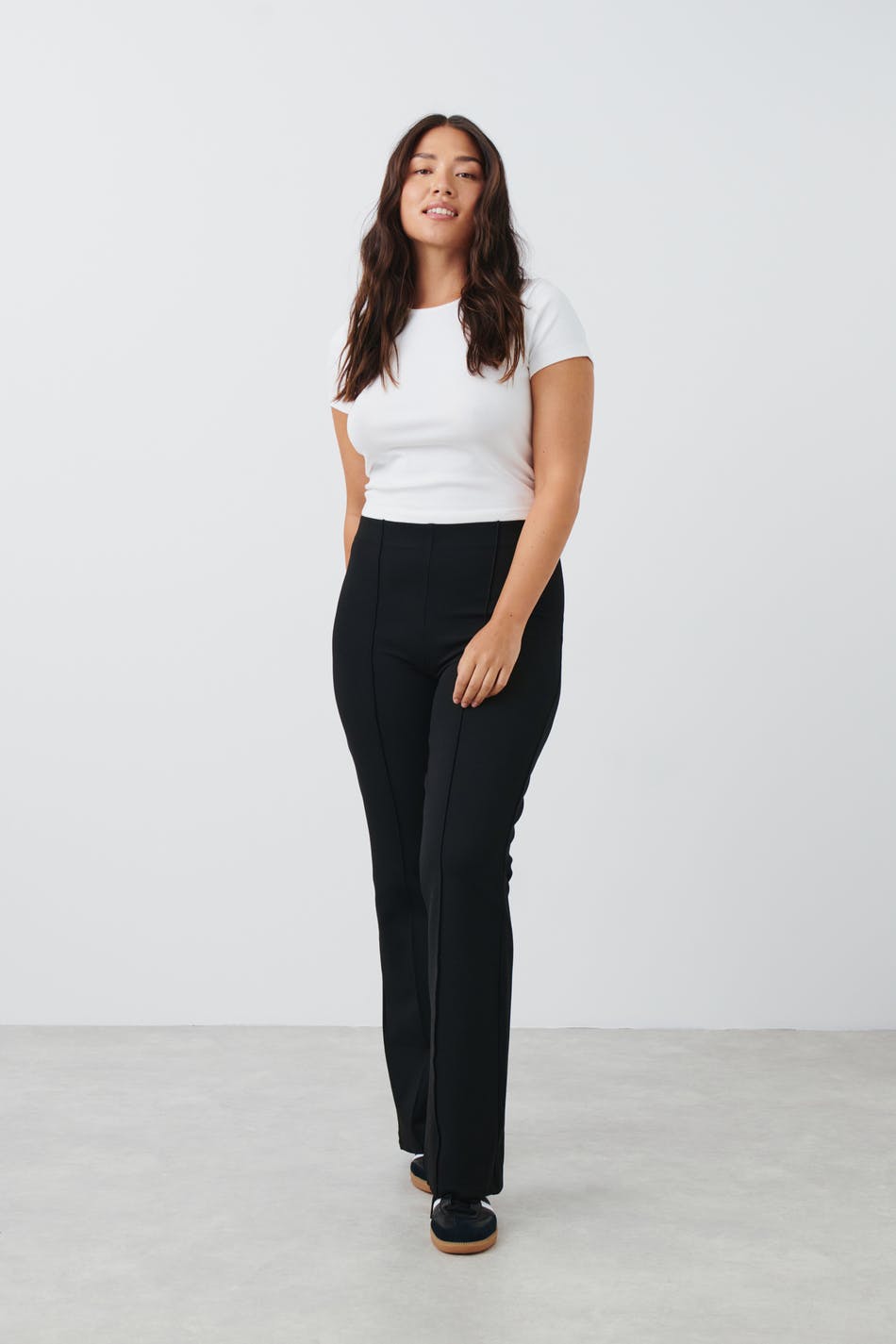 Gina Tricot - Tailored jersey trousers - byxor - Black - S - Female