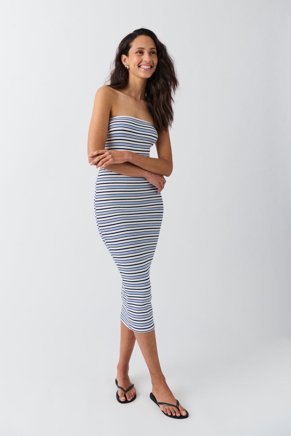 Gina Tricot - Super stretch tube dress - tubklänningar - Blue - L - Female