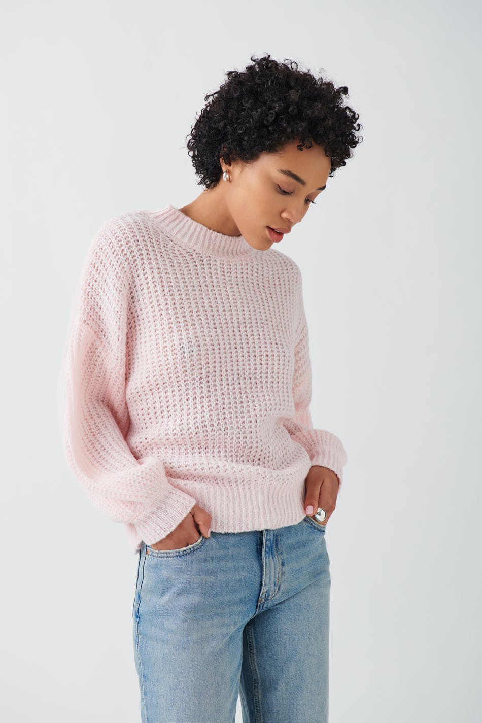 Läs mer om Gina Tricot - Chunky knitted sweater - stickade tröjor - Pink - M - Female