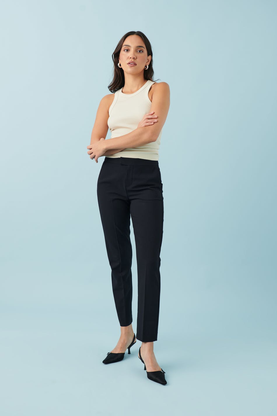 Läs mer om Gina Tricot - Slacks trousers - byxor - Blue - XL - Female