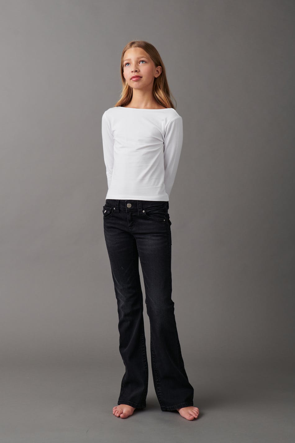  Gina Tricot- Chunky low flare jeans - young-low-waist- Black - 134- Female