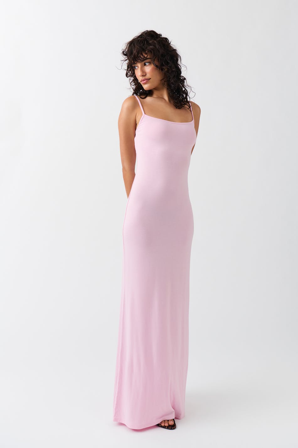 Gina Tricot - Soft touch maxi slip dress - lange kjoler- Pink - XS - Female