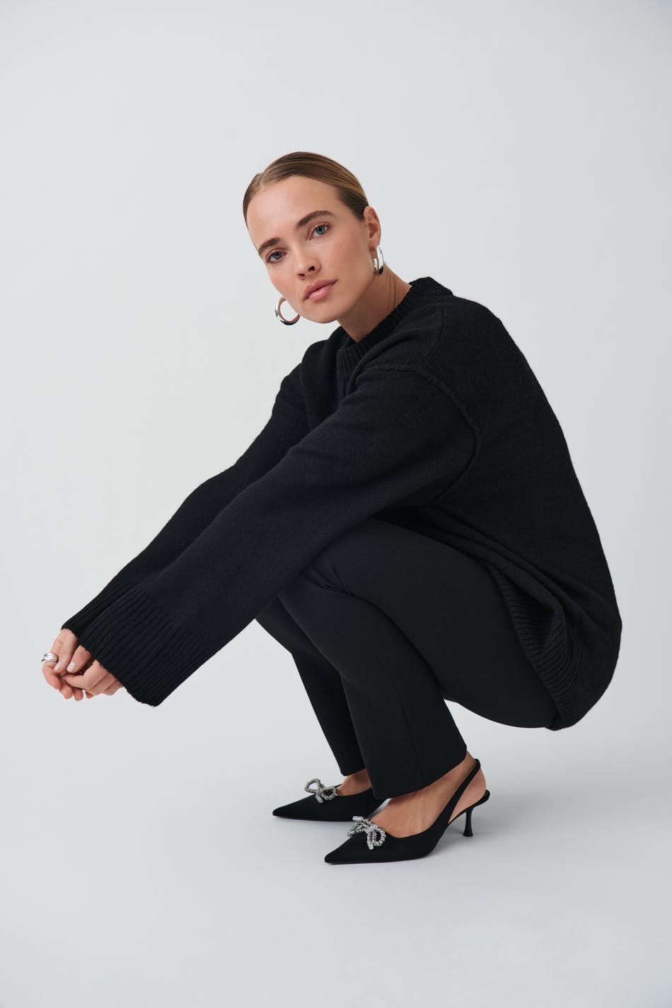 Gina Tricot - Knitted sweater - stickade tröjor - Black - S - Female