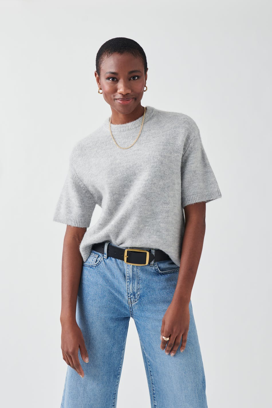 Läs mer om Gina Tricot - Knitted top - stickade tröjor - Grey - L - Female