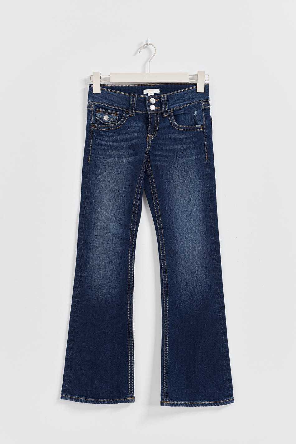 Gina Tricot - Chunky basic flare jeans - wide jeans- Blue - 134 - Female