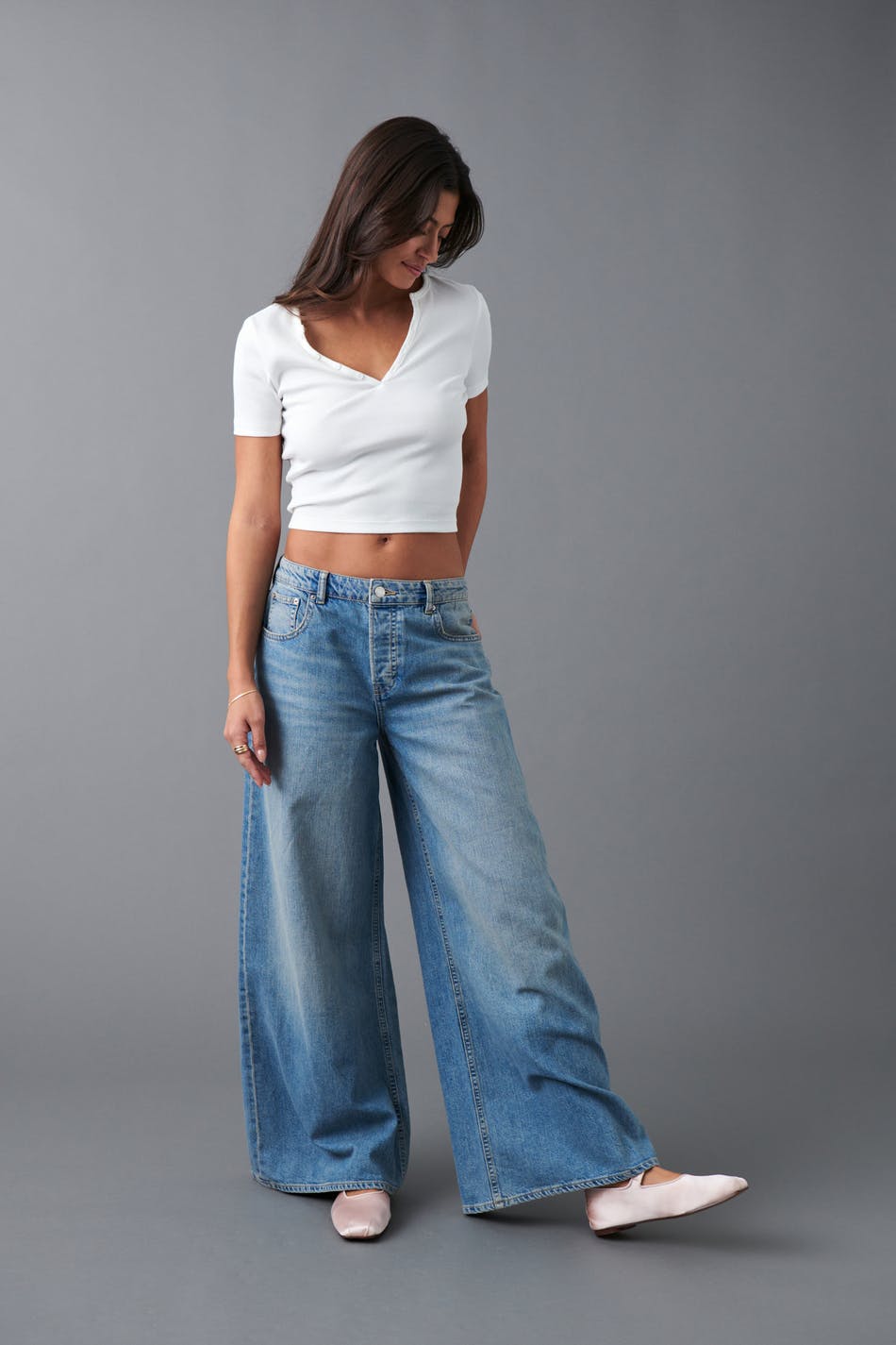 Low waist bootcut jeans - Blue - Women - Gina Tricot