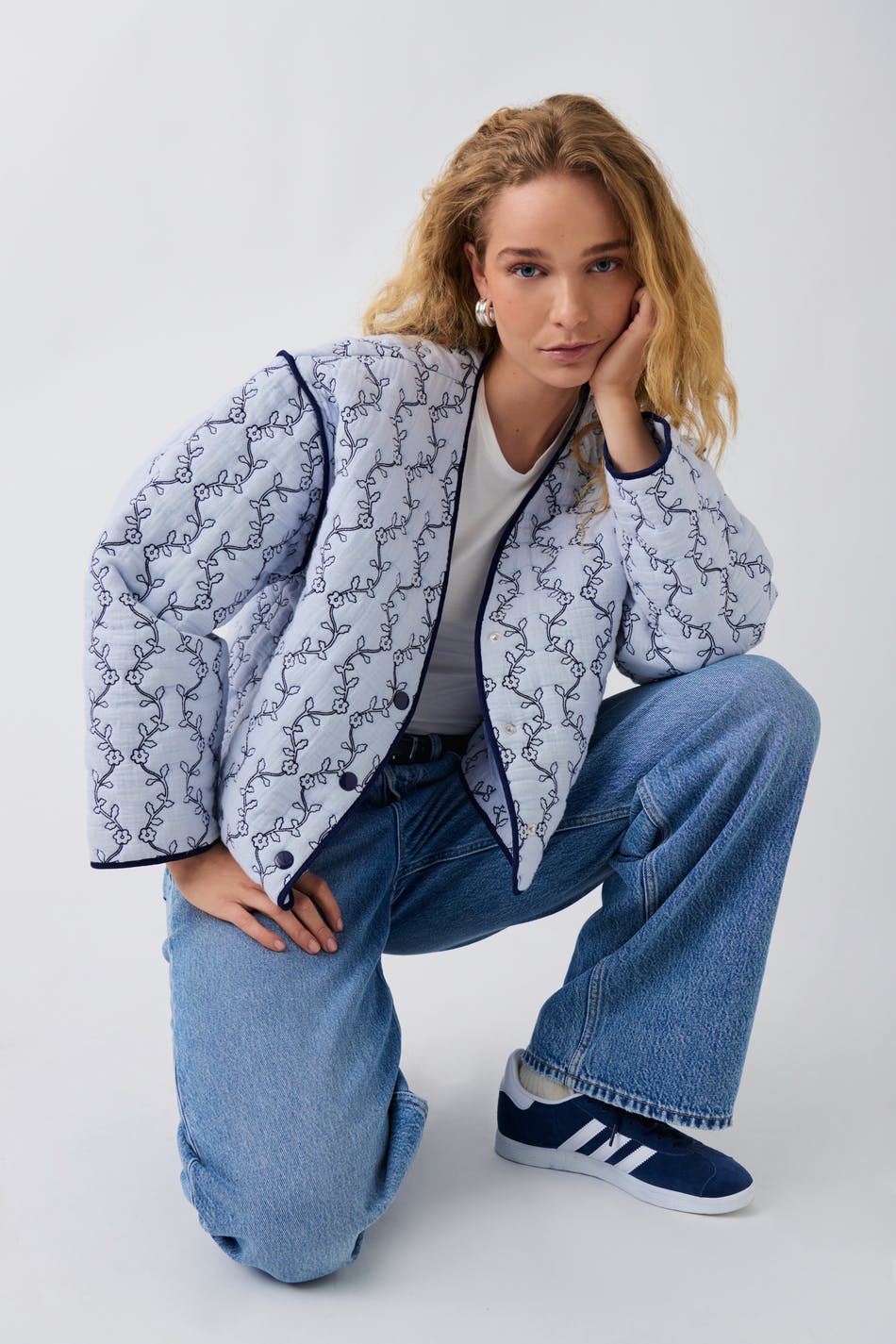 Quilted jacket - Blue - Women - Gina Tricot