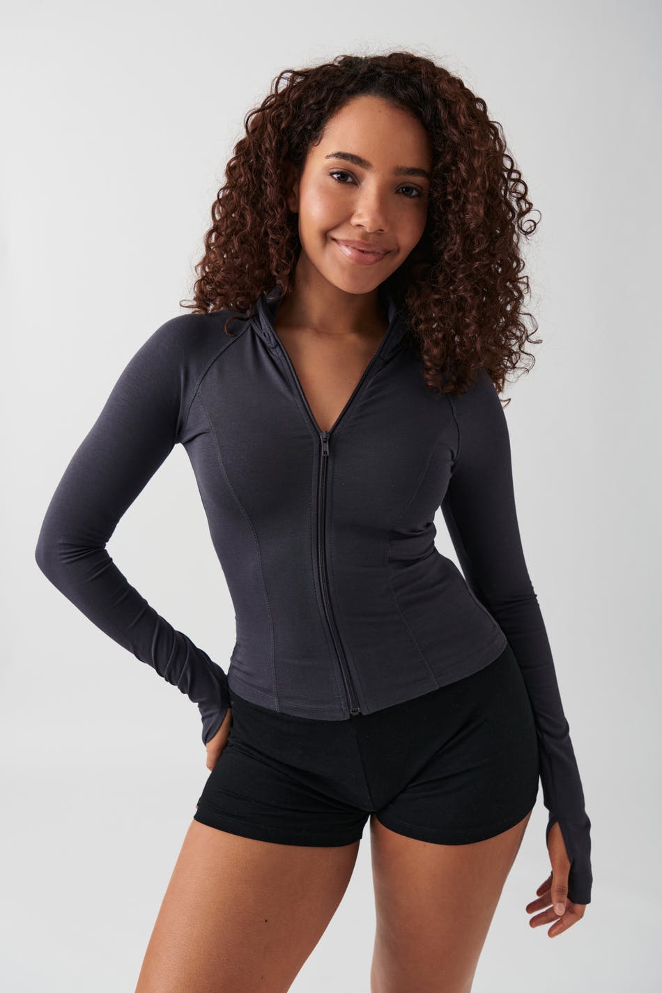 Gina Tricot - Soft touch zip jacket - långärmade toppar - Grey - XS - Female
