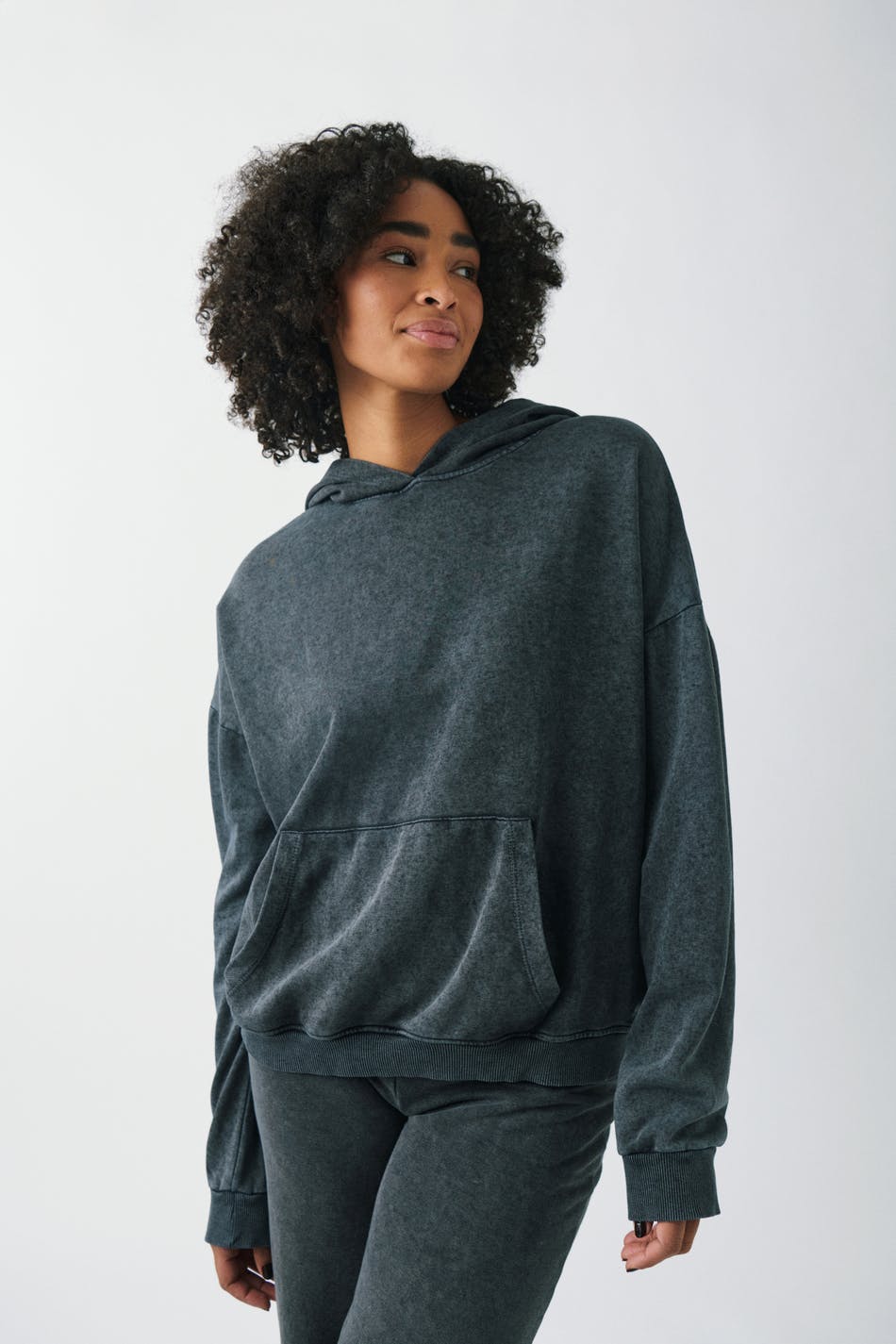 Gina Tricot - Washed hoodie - hoodies - Black - S - Female