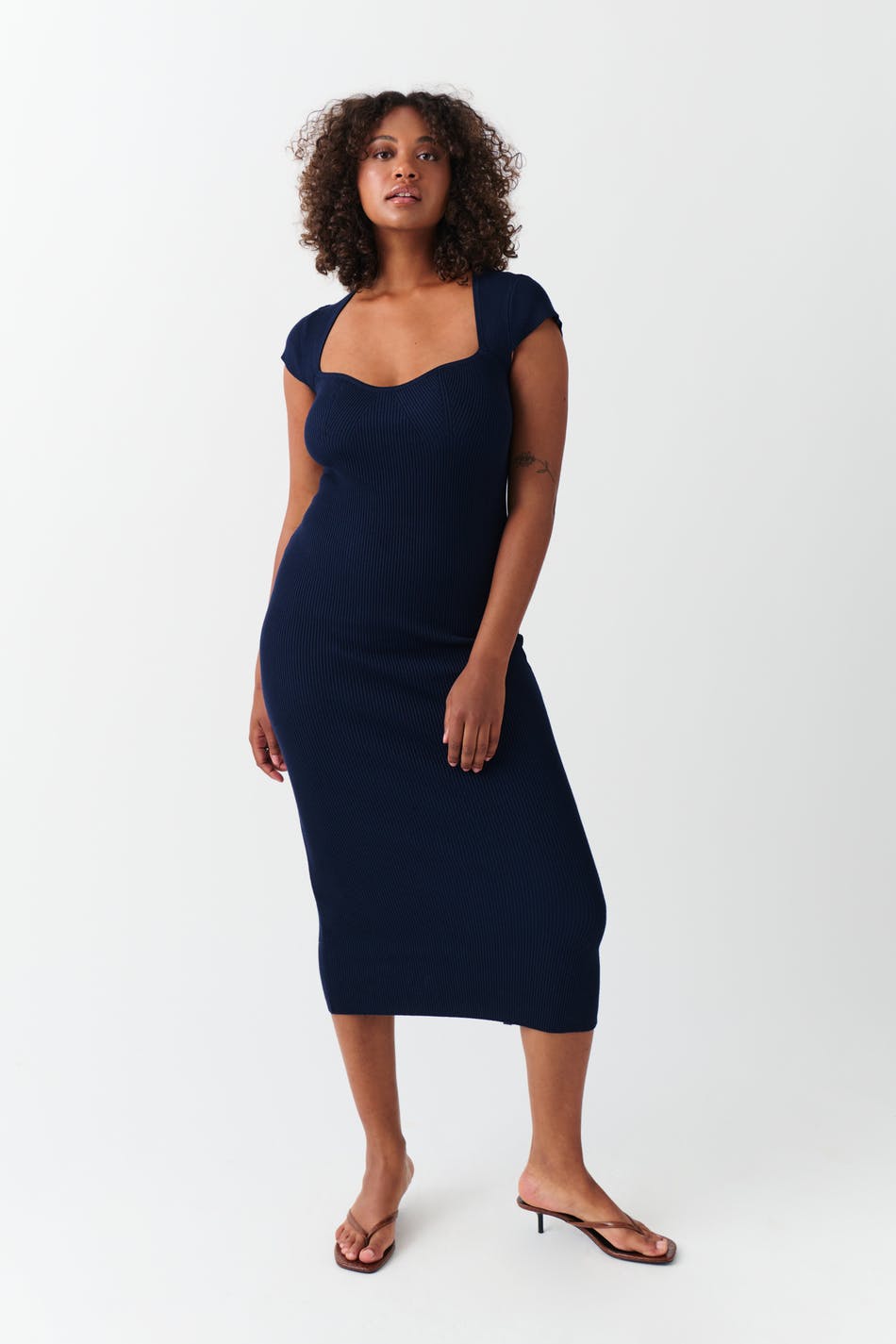  Gina Tricot- Knitted midi dress - strickkleider- Blue - XS- Female