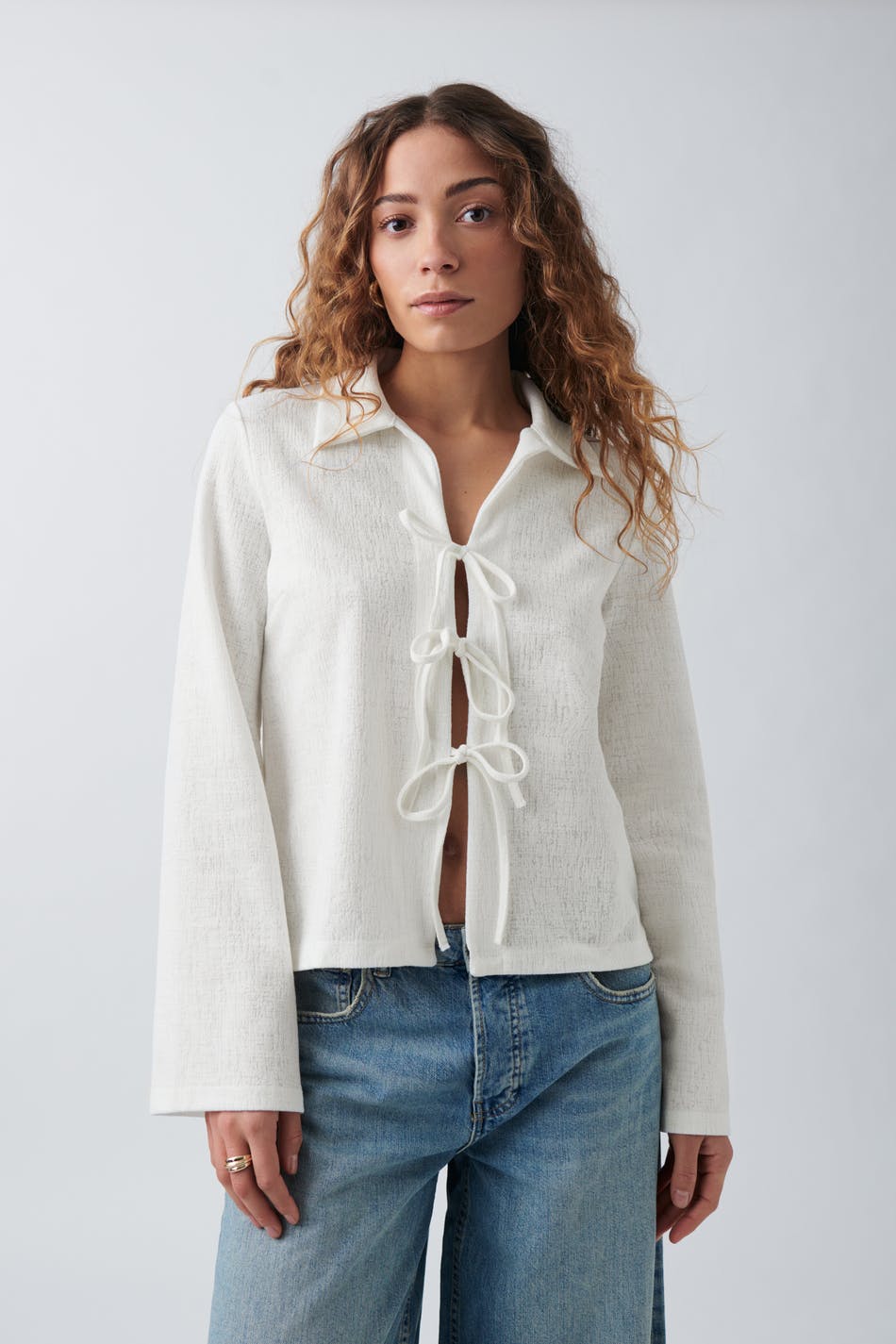 Sheer top - Offwhite - Women - Gina Tricot