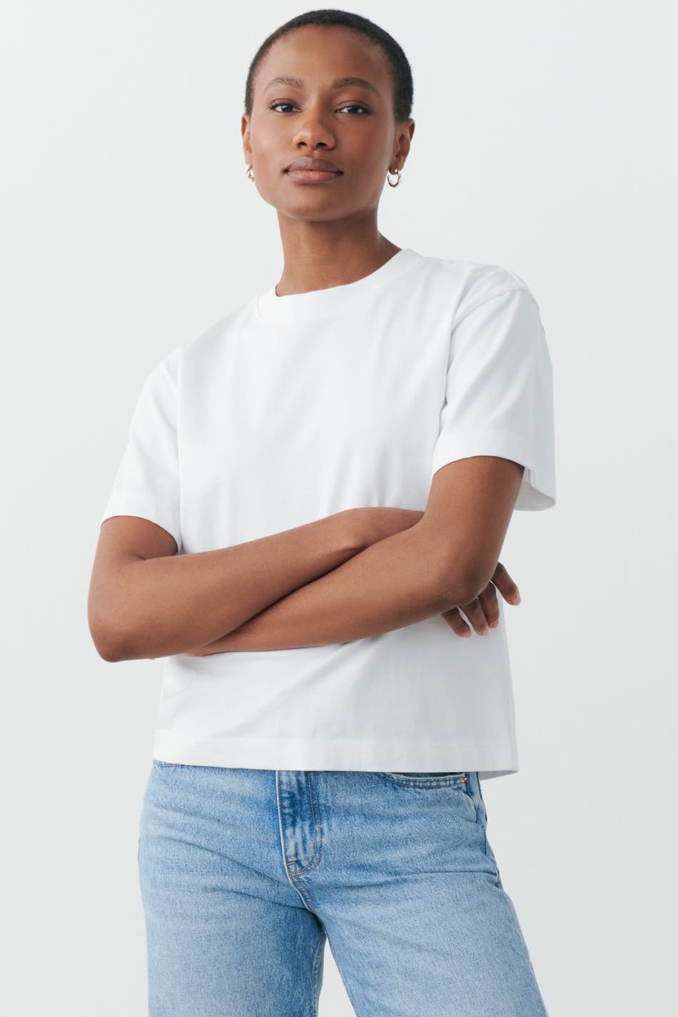 Läs mer om Gina Tricot - Basic tee - t-shirts - White - XXS - Female