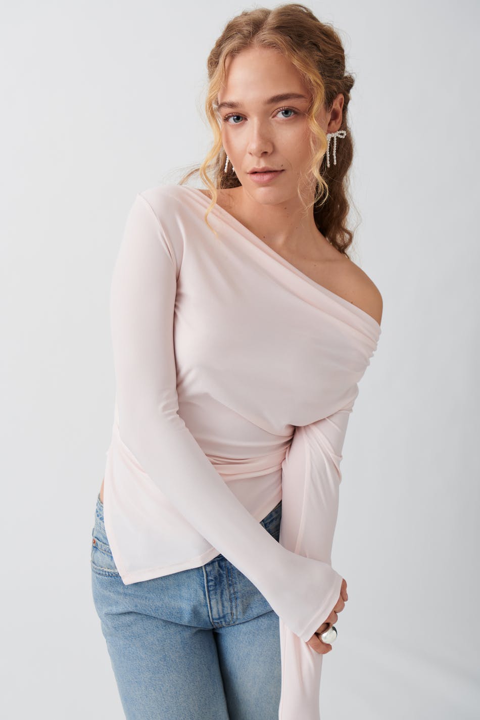  Gina Tricot- Asymmetric top - langarmshirts- Pink - M- Female
