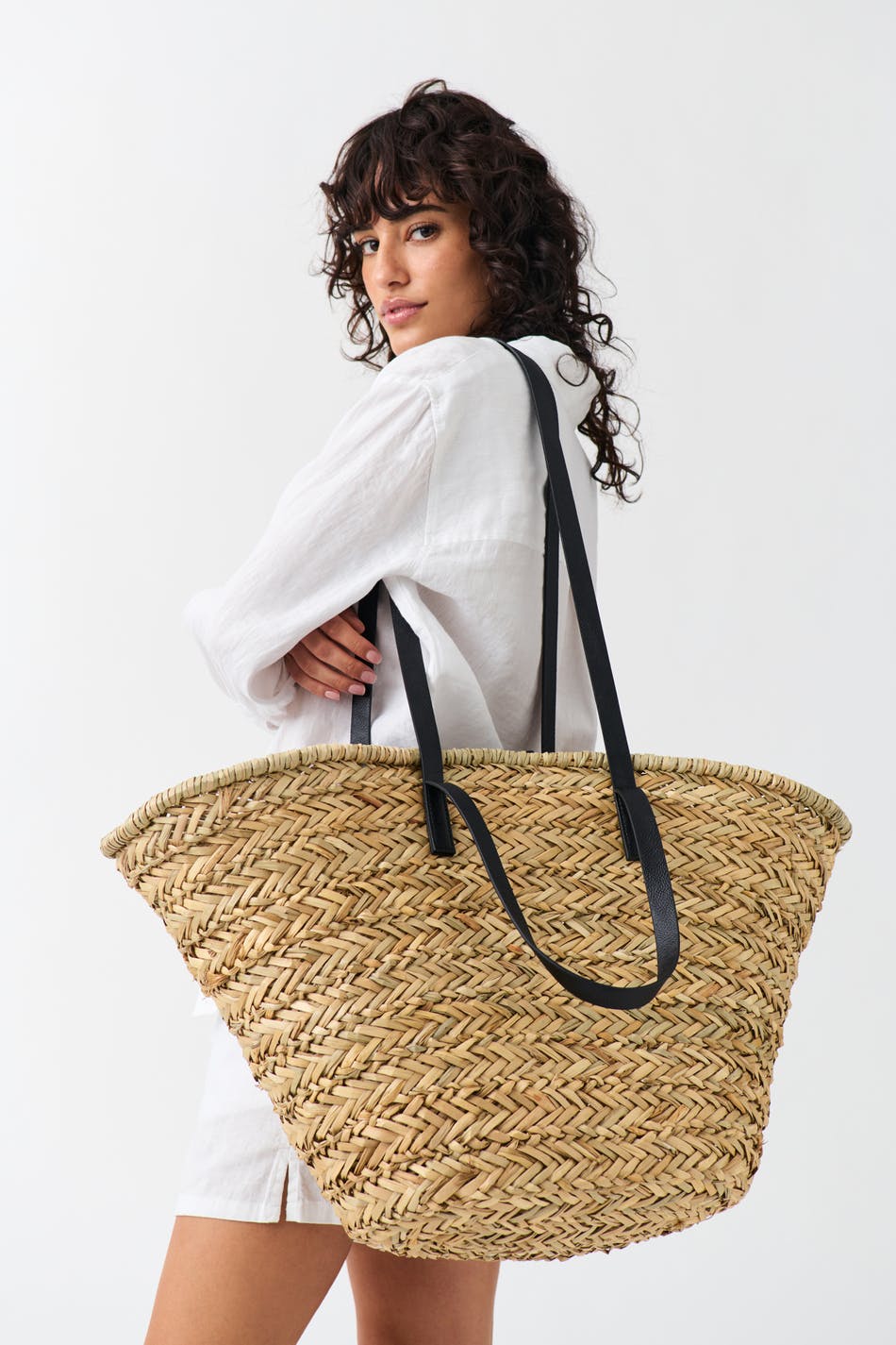  Gina Tricot- Straw beach bag - handtaschen- Beige - ONESIZE- Female
