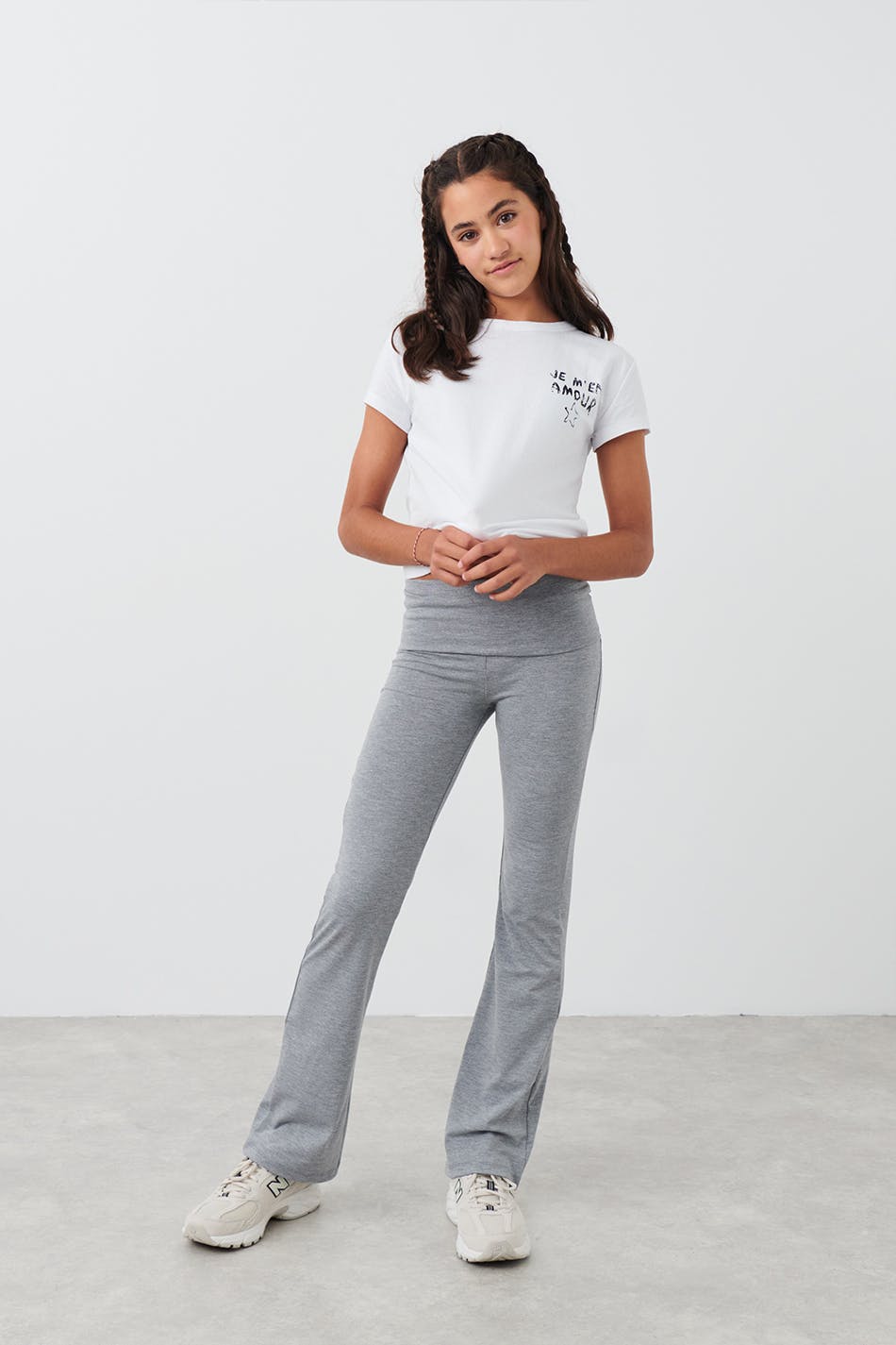 Gina Tricot - Tall yoga leggings - young-yoga-pants - Grey - 146/152 - Female