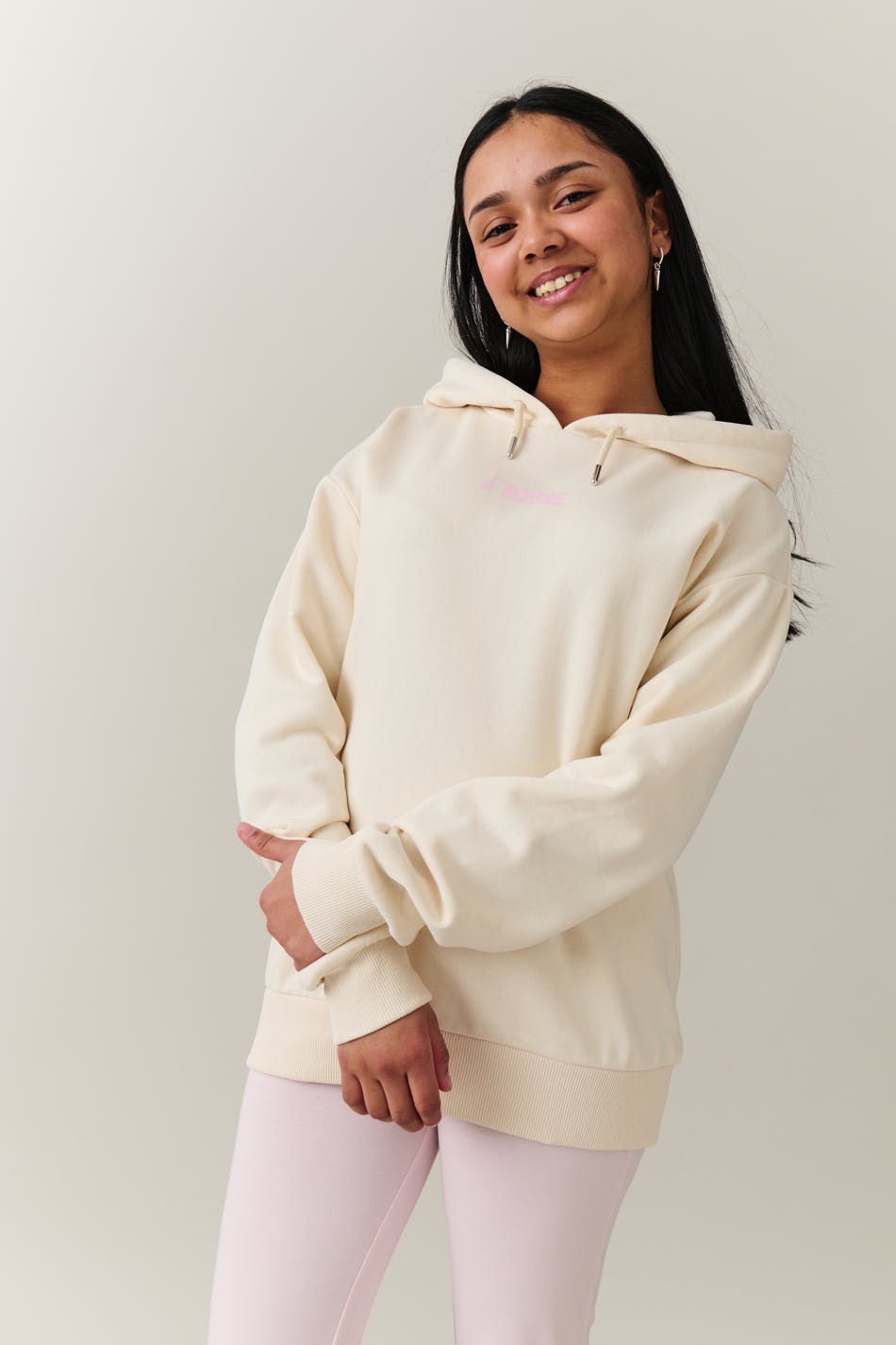  Gina Tricot- Basic hood - young-tops- White - 134/140- Female