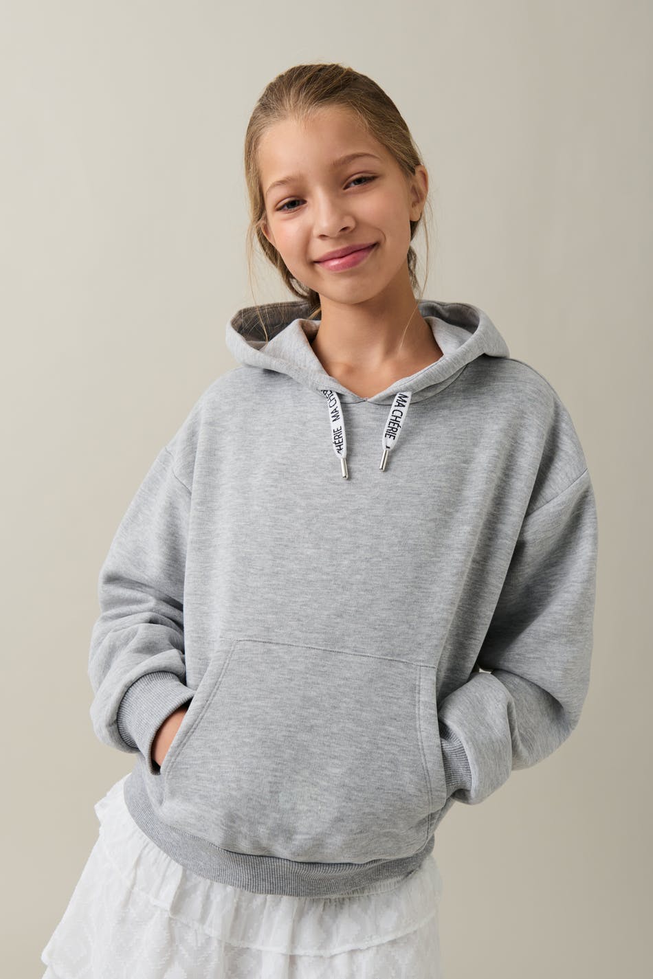  Gina Tricot- Y oversized hood - young-tops- Grey - 158/164- Female