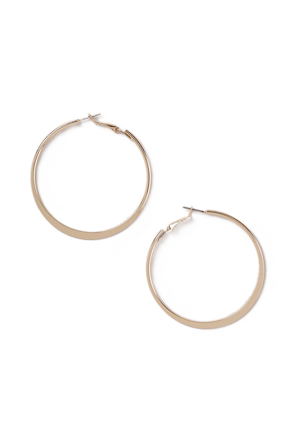 Gold Look Flat Edge Hoop Earrings - Gina Tricot