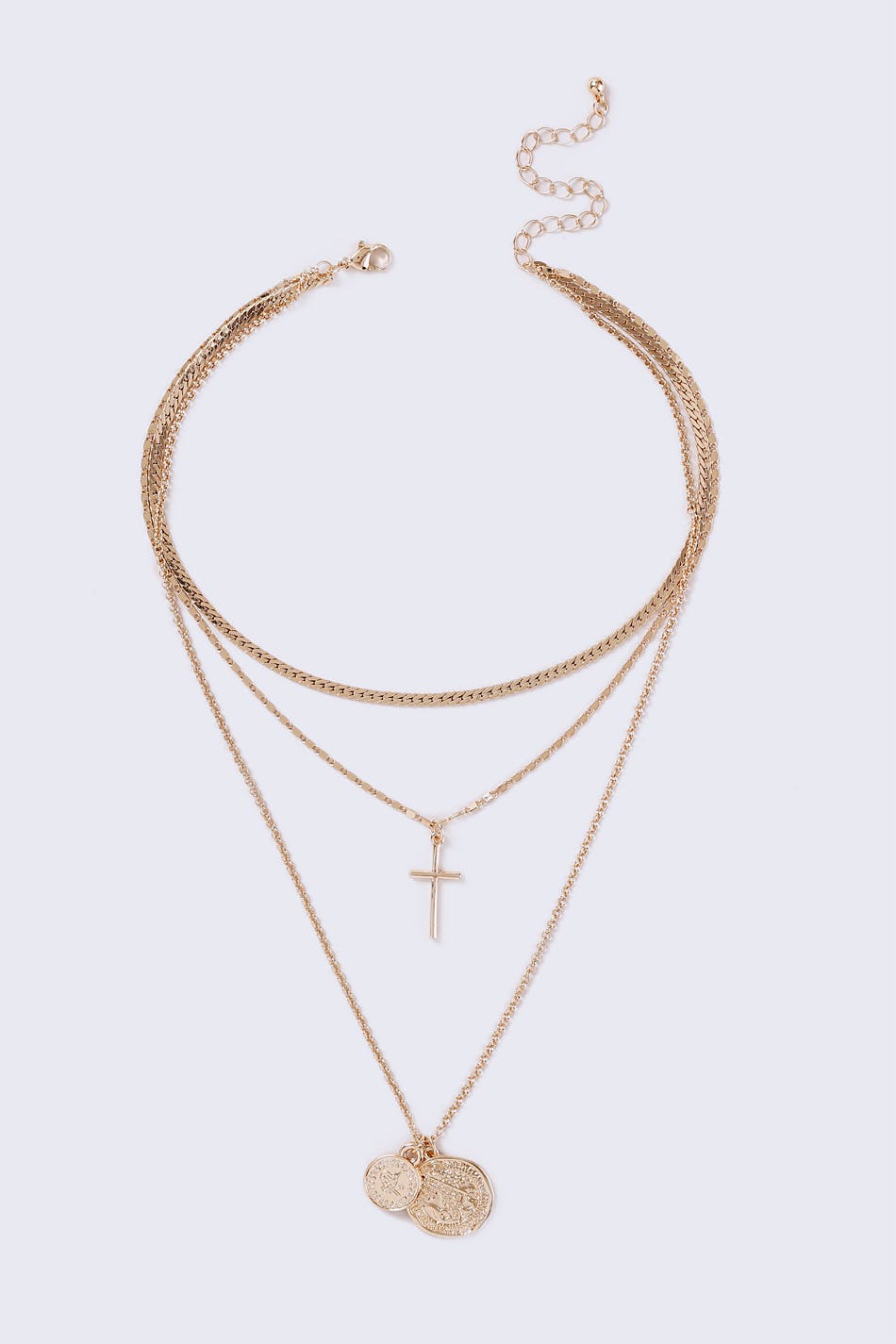Forfærde Arkæologiske dobbelt Gold Look Coin Multirow Necklace - smykker - Gina Tricot