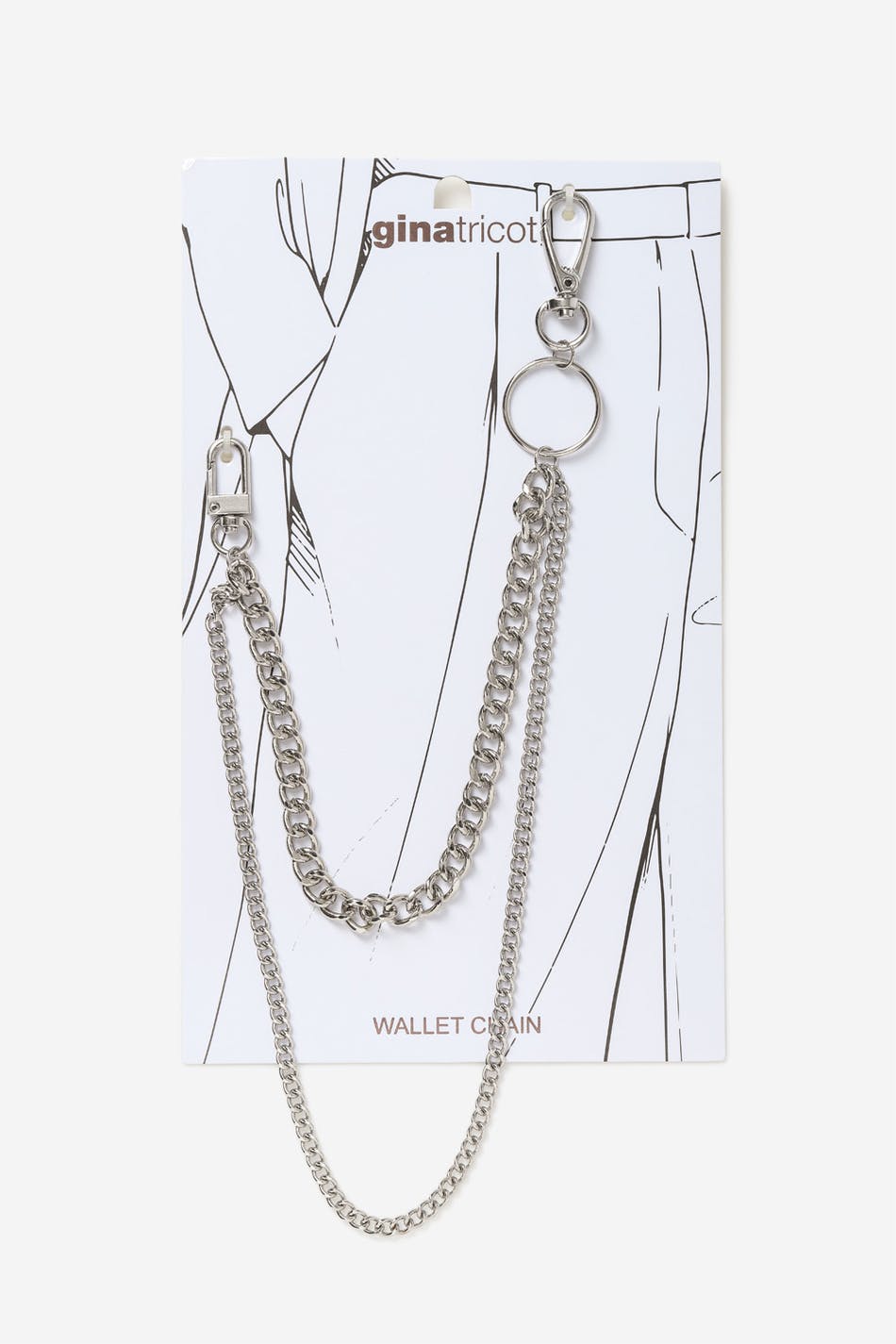 SILVER DOUBLE CIRCLE WALLET CHAIN