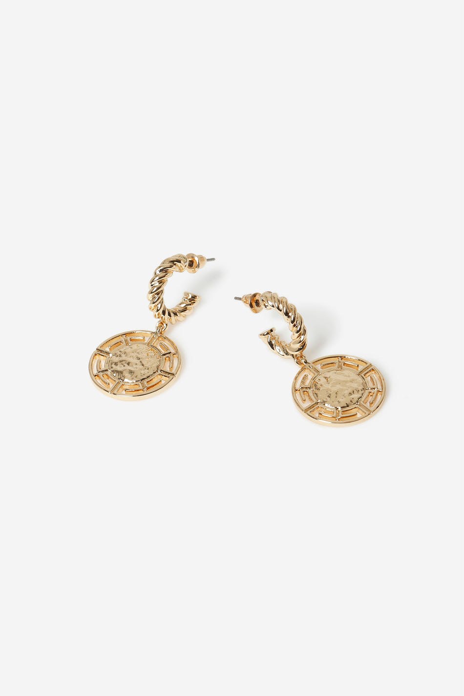 GOLD COIN DROP HOOPS