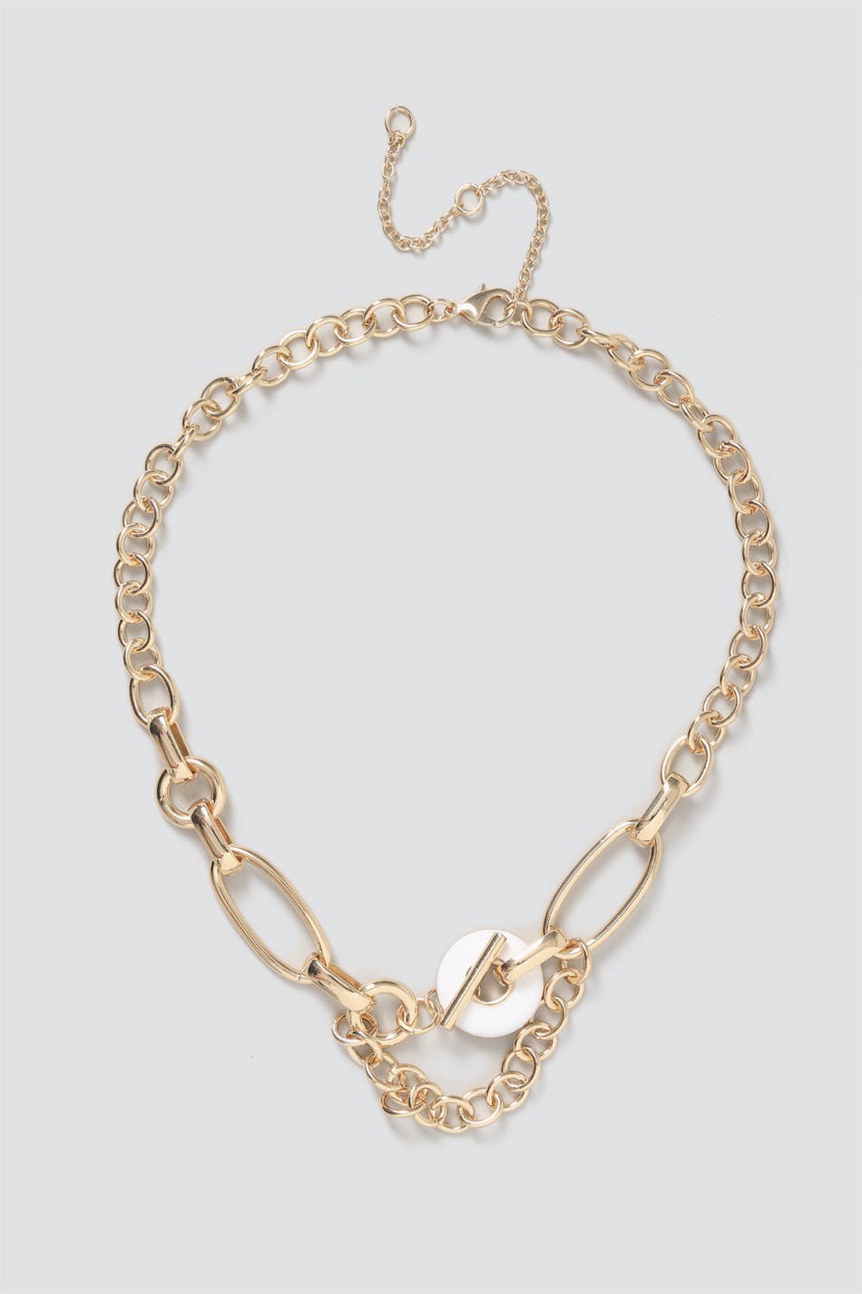 Gold enamel link chain necklace, Gina Tricot