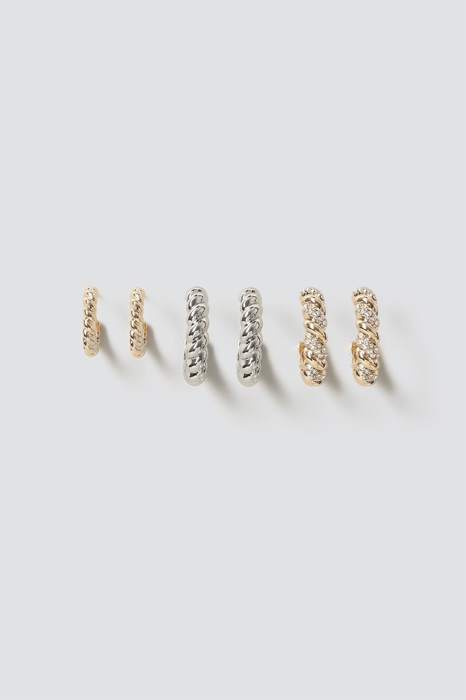 Pave and Twist Mixed Metal Earring Pack
