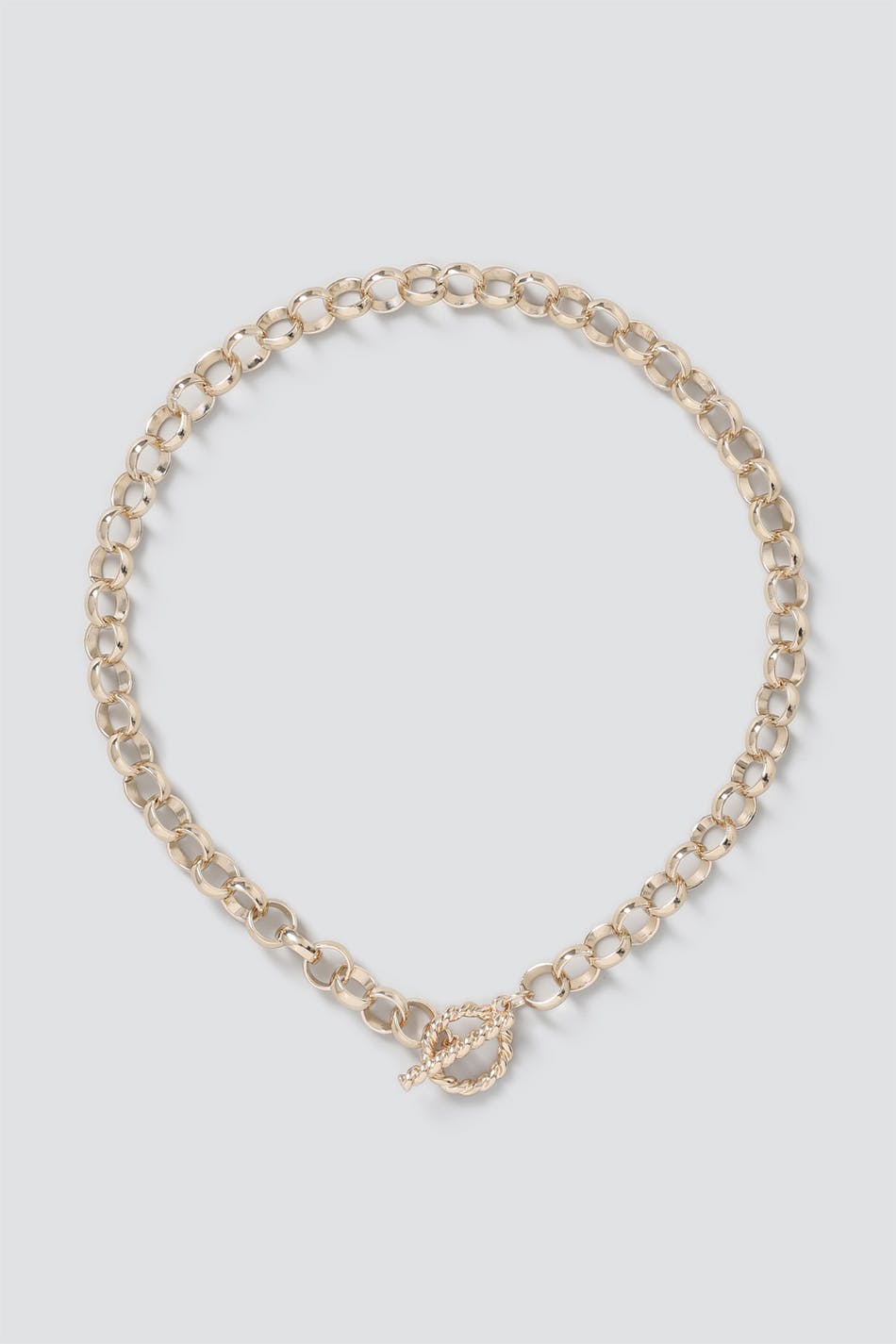 Round Twist Gold Link Necklace