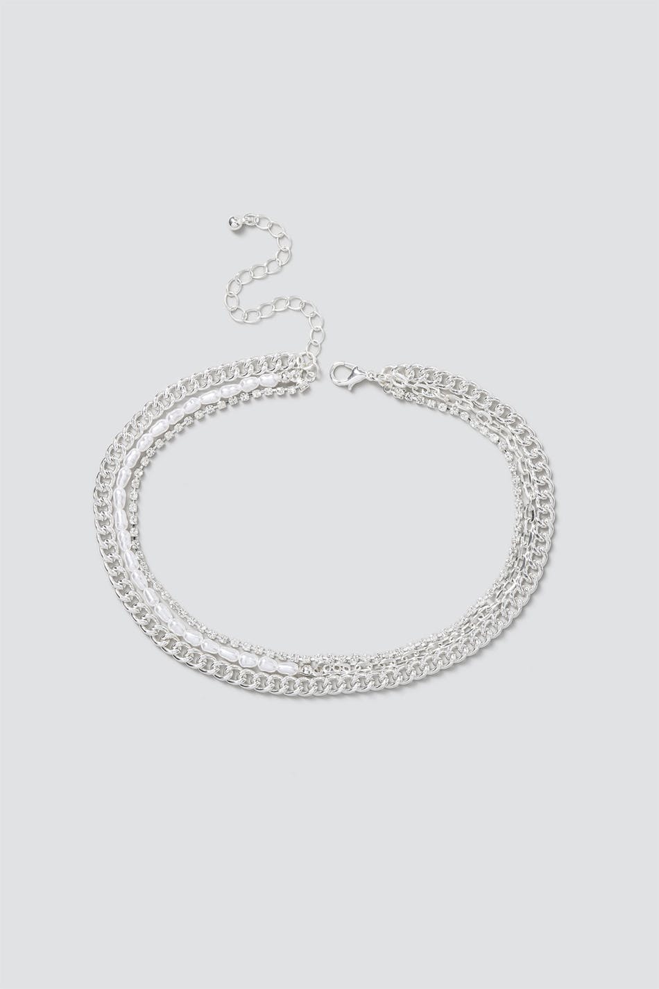 Pearl and Pave Chain Necklace