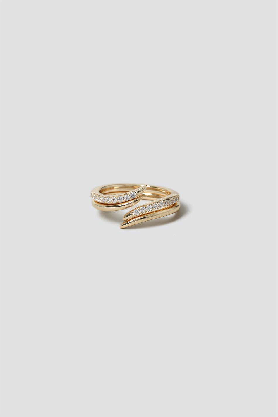 Real Gold Plated Pave Crystal Wrap Band Ring