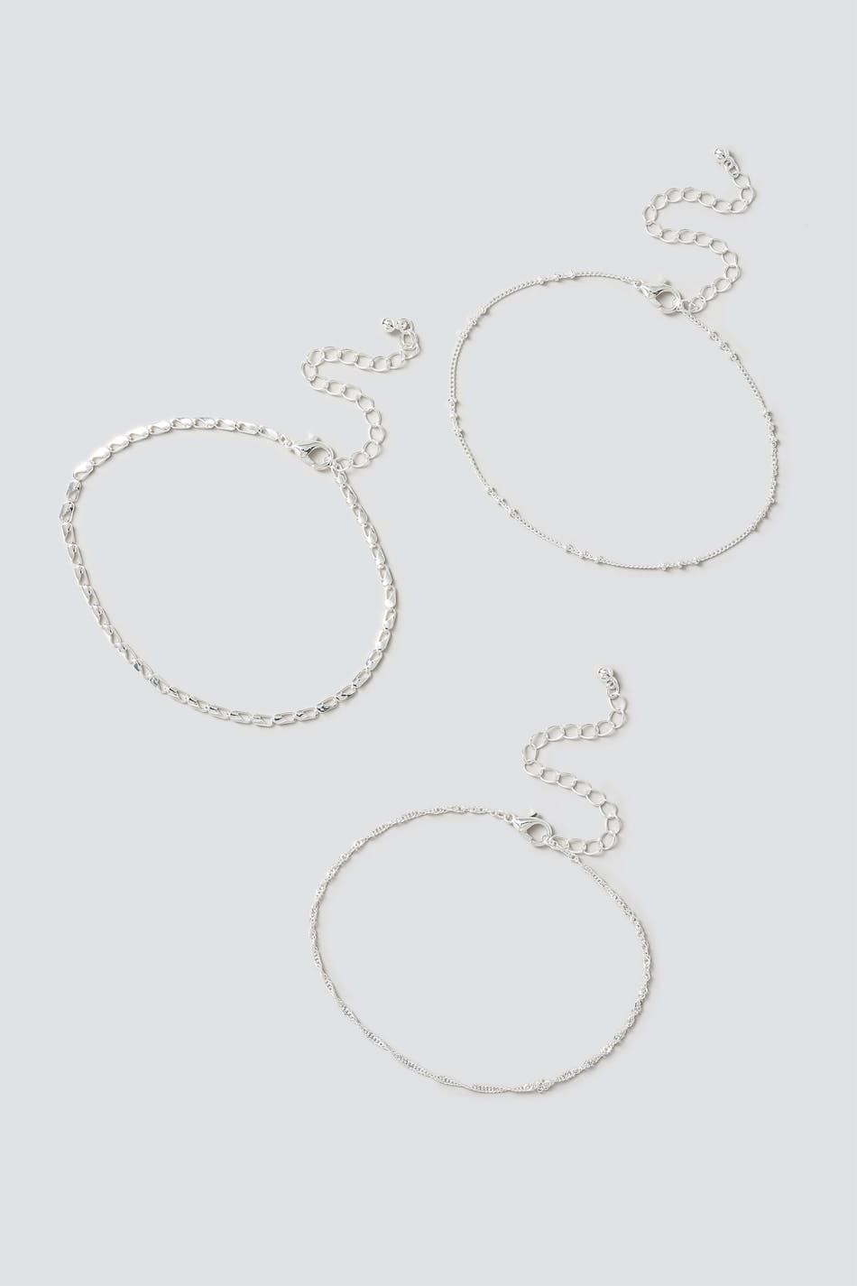 Recycled Simple Silver Anklet Pack