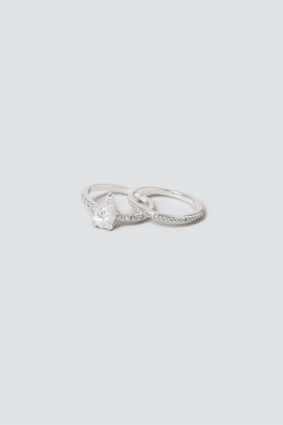 Recycled Pear Cut Crystal Ring Pack