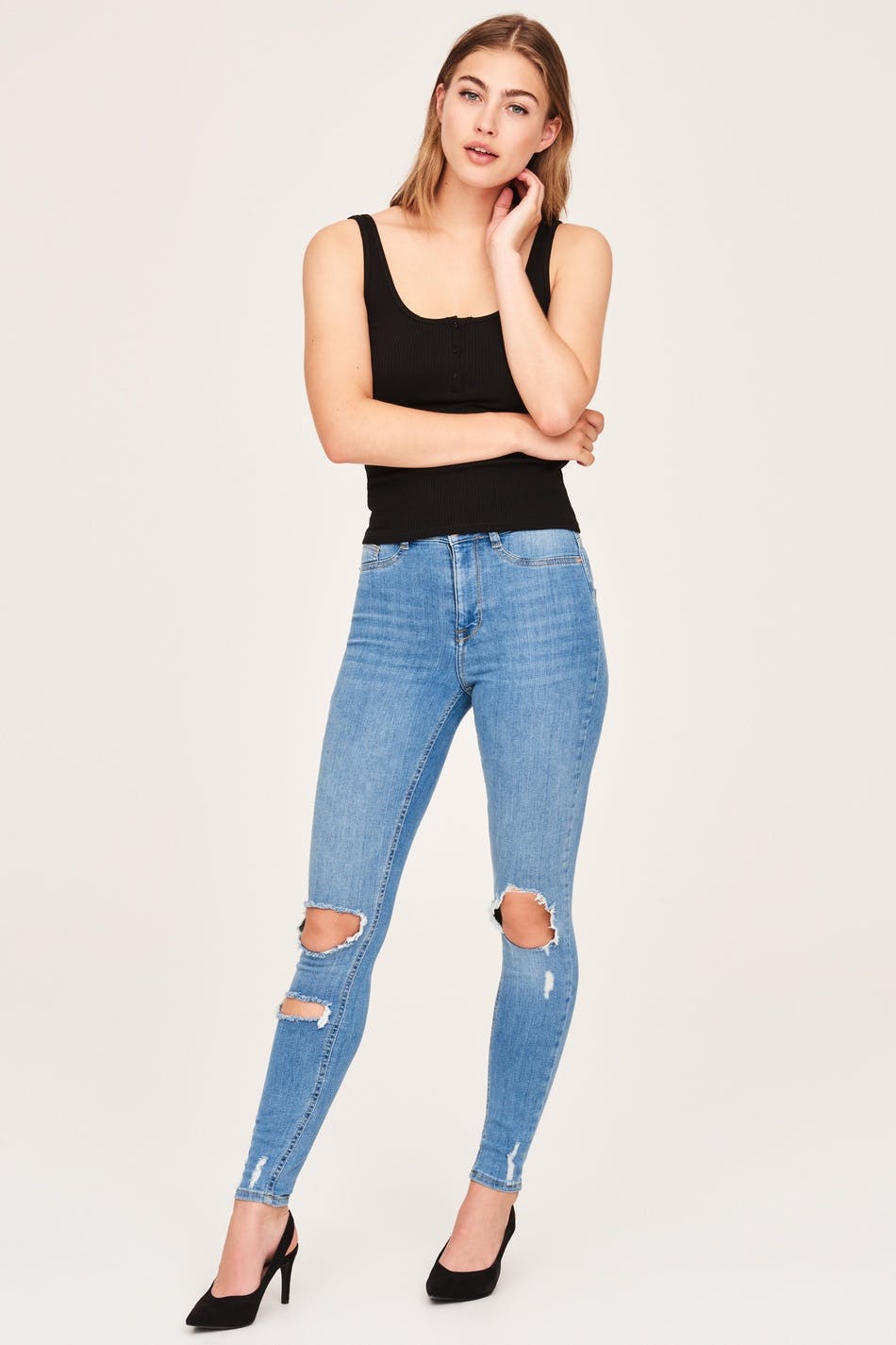 gina tricot molly destroyed jeans