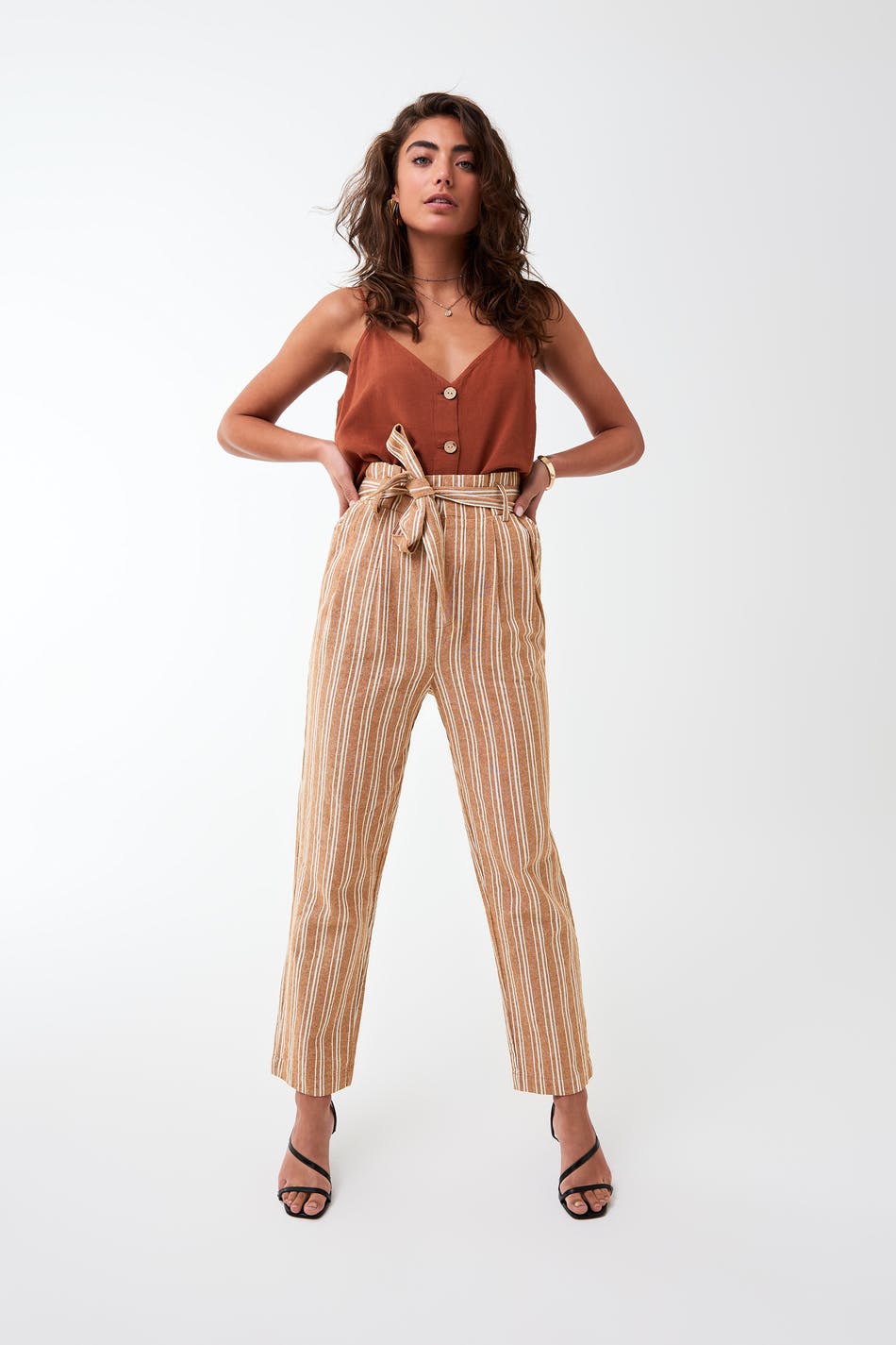 Therese paperbag linen trousers
