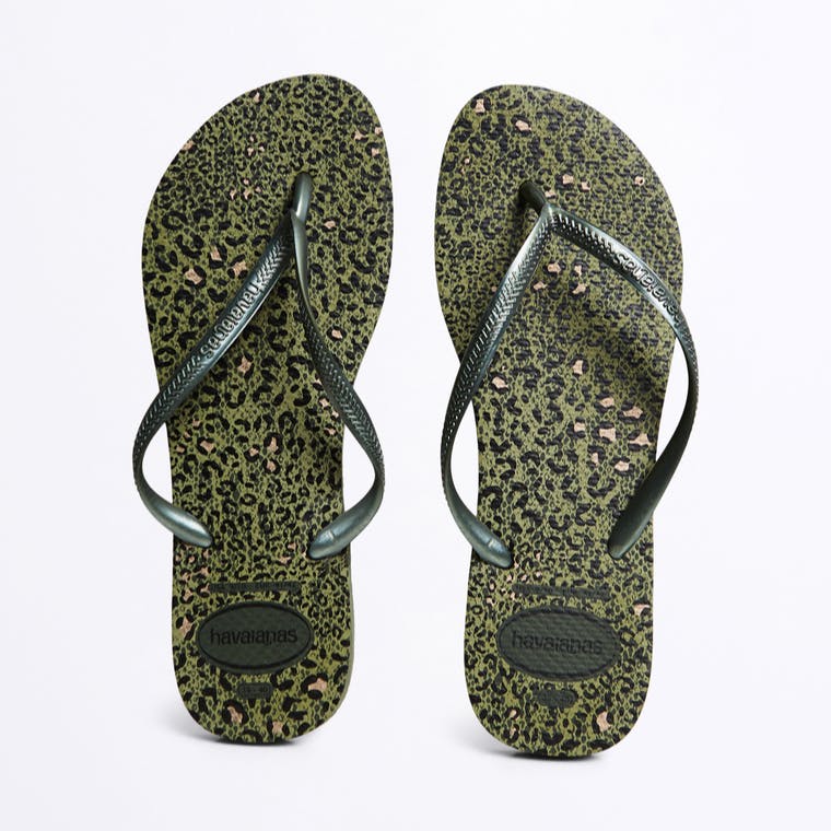 havaianas slim animals green olive