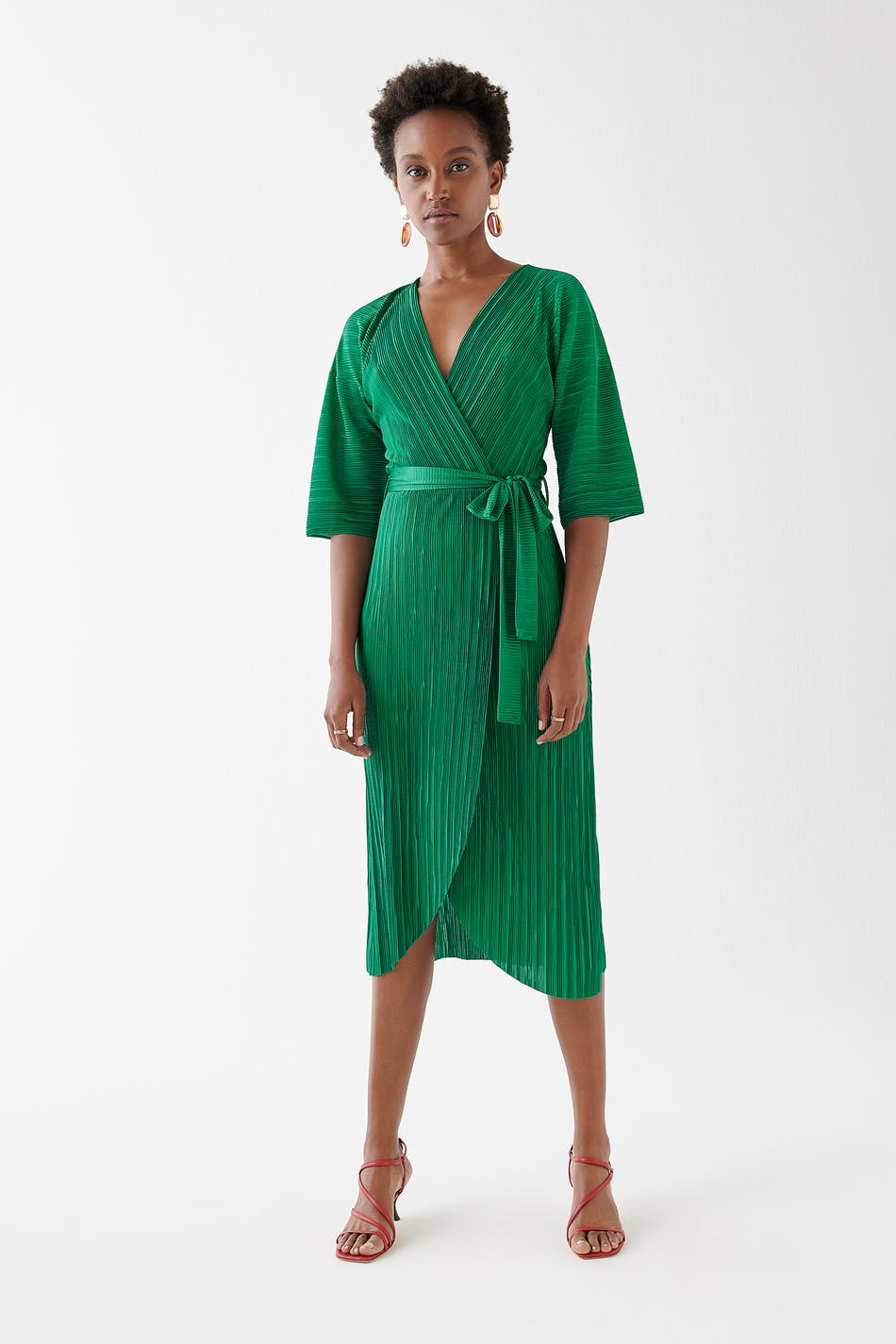 gina tricot green dress