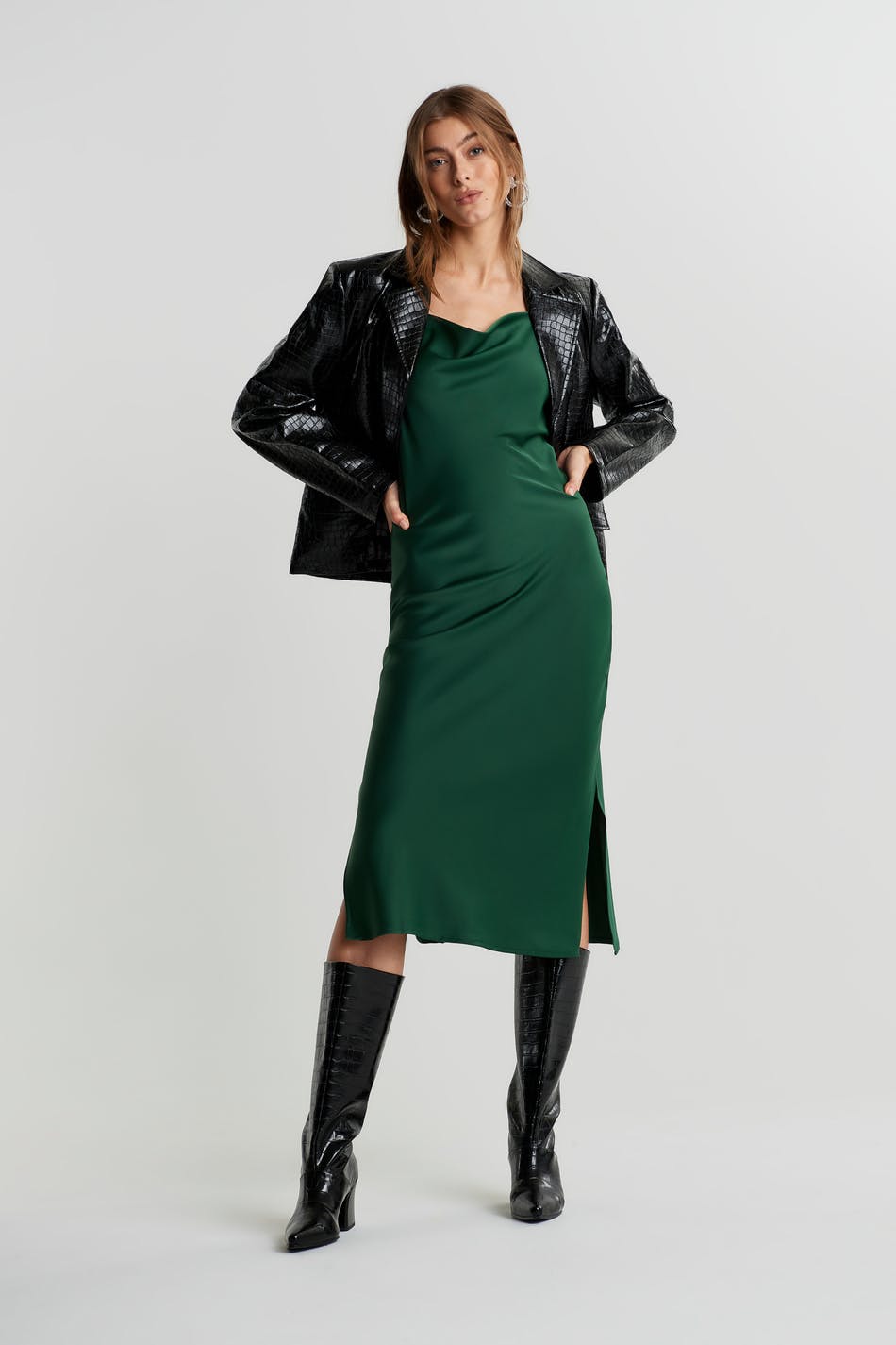 gina tricot green dress