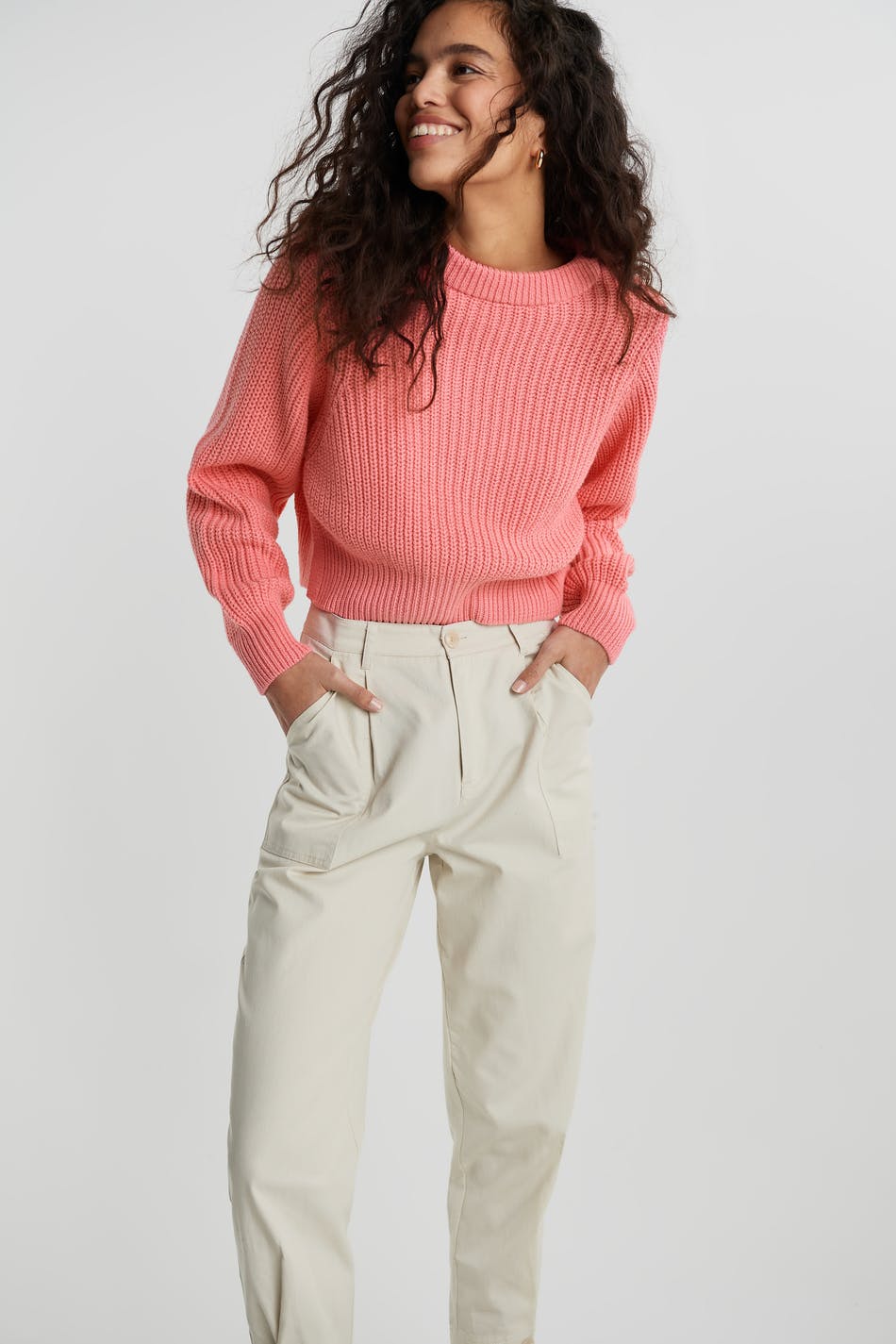 Knitted sweater - Pink - Women - Gina Tricot